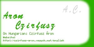 aron czirfusz business card